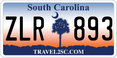 SC license plate ZLR893