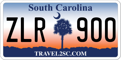 SC license plate ZLR900