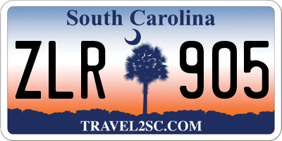 SC license plate ZLR905