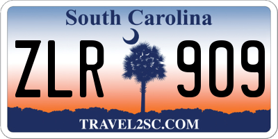 SC license plate ZLR909