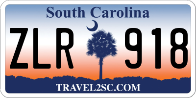 SC license plate ZLR918