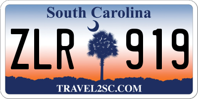 SC license plate ZLR919