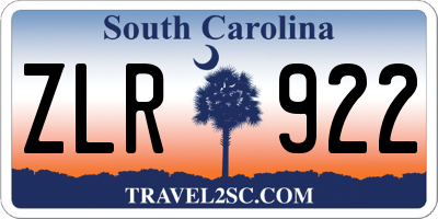 SC license plate ZLR922