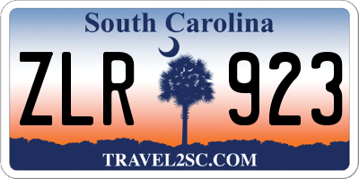 SC license plate ZLR923