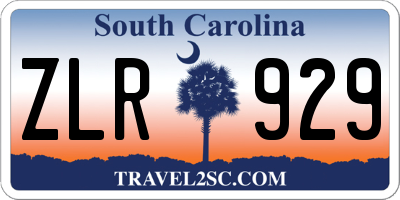 SC license plate ZLR929