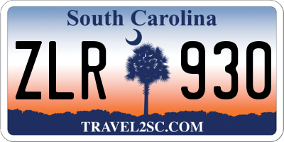 SC license plate ZLR930