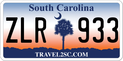 SC license plate ZLR933