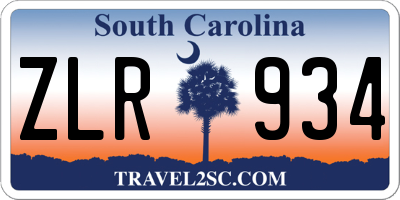 SC license plate ZLR934
