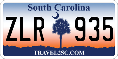 SC license plate ZLR935