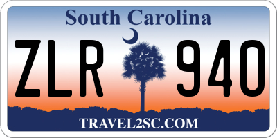 SC license plate ZLR940