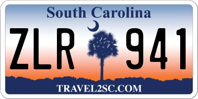 SC license plate ZLR941