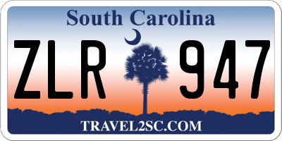 SC license plate ZLR947