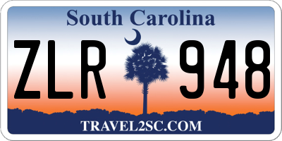 SC license plate ZLR948