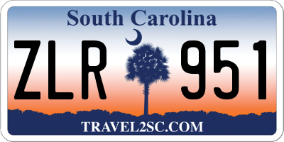 SC license plate ZLR951
