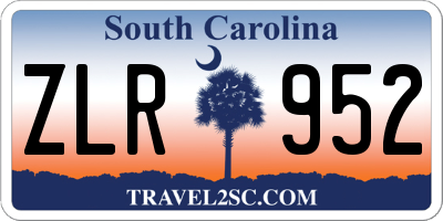SC license plate ZLR952