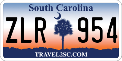 SC license plate ZLR954