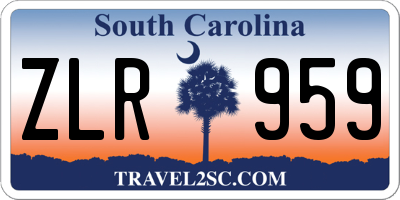 SC license plate ZLR959
