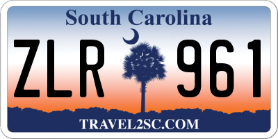 SC license plate ZLR961
