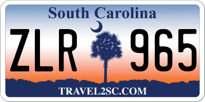 SC license plate ZLR965