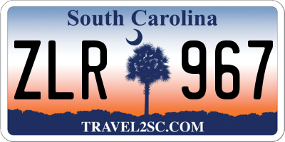 SC license plate ZLR967
