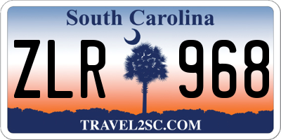 SC license plate ZLR968