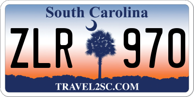 SC license plate ZLR970