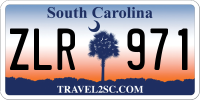 SC license plate ZLR971