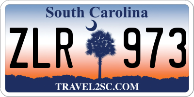 SC license plate ZLR973