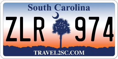 SC license plate ZLR974