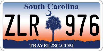 SC license plate ZLR976