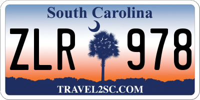 SC license plate ZLR978