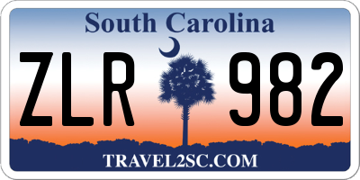 SC license plate ZLR982