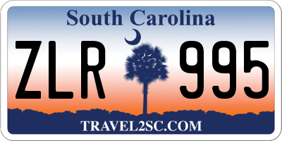 SC license plate ZLR995