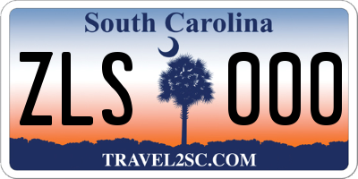 SC license plate ZLS000