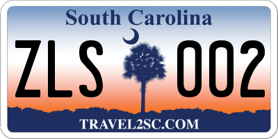 SC license plate ZLS002