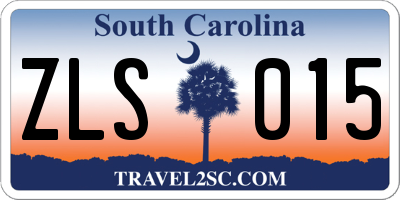 SC license plate ZLS015