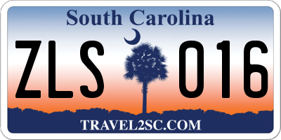 SC license plate ZLS016