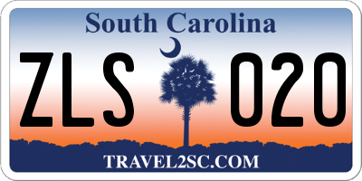 SC license plate ZLS020