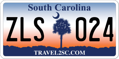 SC license plate ZLS024
