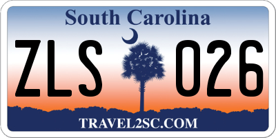 SC license plate ZLS026