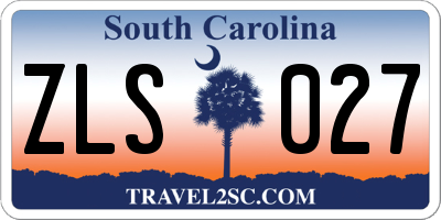 SC license plate ZLS027
