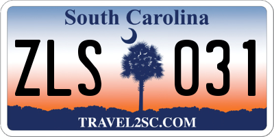 SC license plate ZLS031