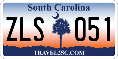 SC license plate ZLS051