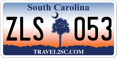SC license plate ZLS053