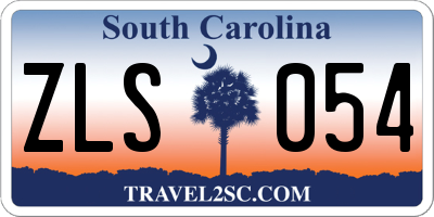 SC license plate ZLS054