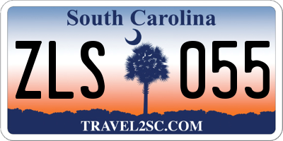 SC license plate ZLS055