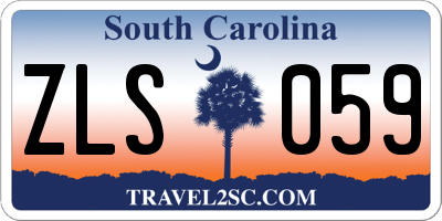 SC license plate ZLS059