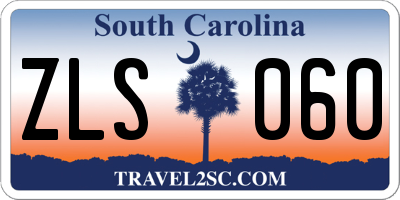 SC license plate ZLS060
