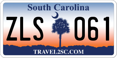 SC license plate ZLS061