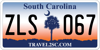SC license plate ZLS067